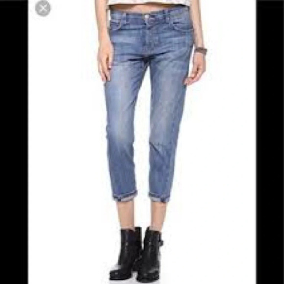 Current Elliott The Pony Boy Cropped Relaxed Fit Boyfriend Jean - Size 28 - Picture 1 of 7